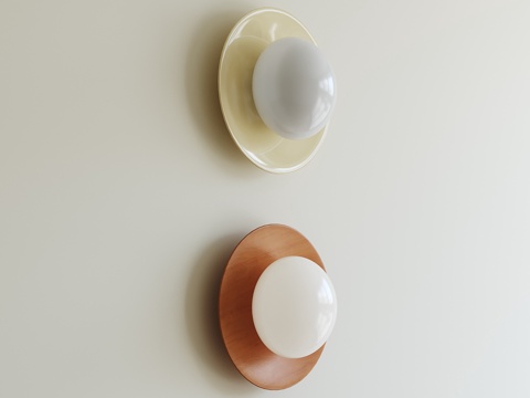 现代中古壁灯 床头壁灯su模型