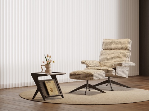 现代中古风躺椅 沙发椅su模型