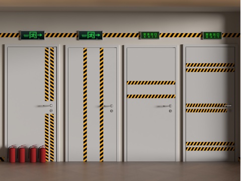 现代消防门su模型