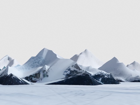  雪山 山脉 山脉 远山 雪景山3d模型 