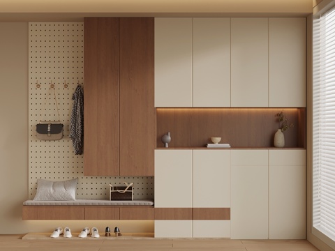 中古风玄关柜 边柜su模型