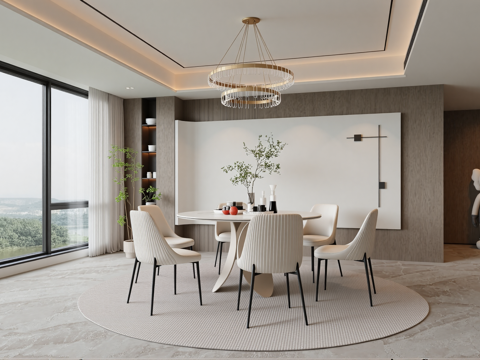 现代餐厅包厢su模型