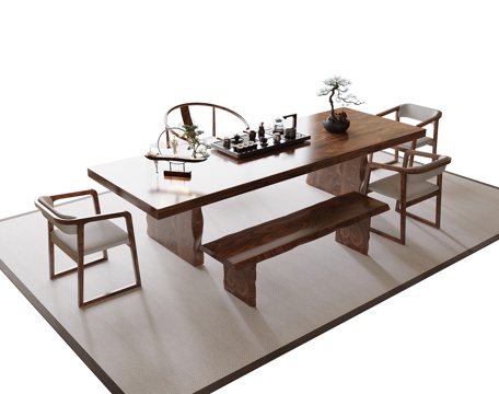 现代茶桌椅3d模型
