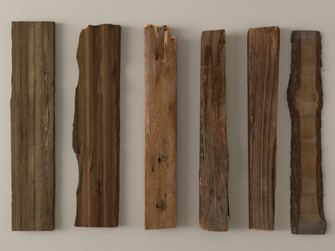 中式木头木板木条 旧木板老木头木块su模型