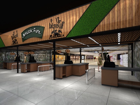 现代精品超市收银区3d模型