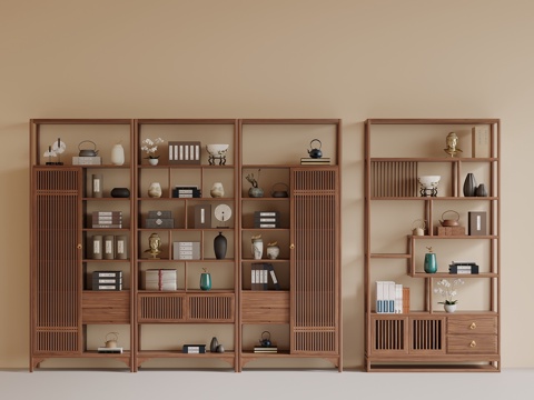 中古风博古架su模型