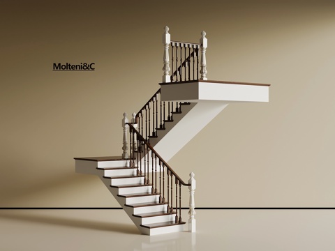  法式楼梯3d模型 