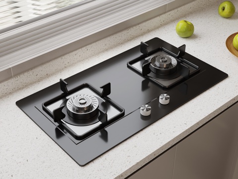  现代燃气灶 煤气灶 灶台3d模型 