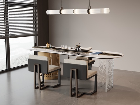 现代餐桌椅su模型