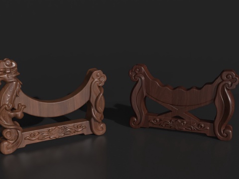  架子木桌支架底座木雕摆件生活用品雕塑雕刻3d模型 