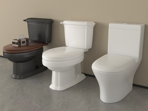 现代马桶 坐便器 立式马桶su模型