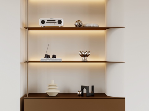 现代柜架 装饰架 书架 书柜 装饰柜 饰品摆件su模型