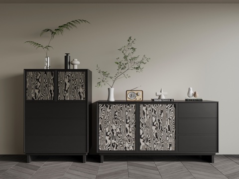 意式边柜su模型