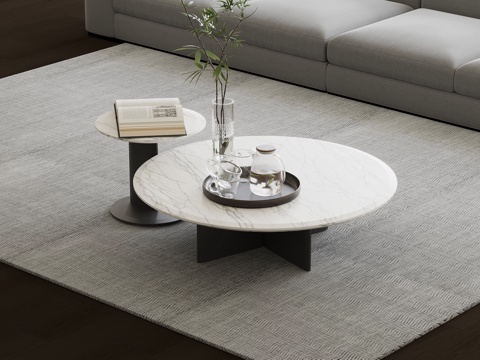 现代简约茶几 子母几su模型