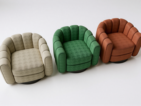 休闲单人沙发组合su模型