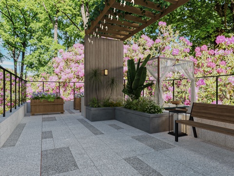  现代别墅景观3d模型 