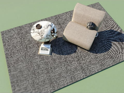 休闲单人沙发组合su模型