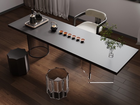 现代茶桌椅su模型