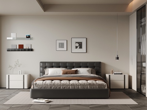  现代卧室su模型 