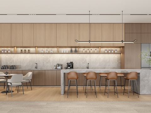 现代办公茶水间su模型