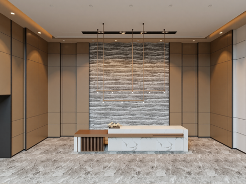 现代写字楼办公大堂su模型