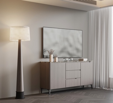 现代意式电视柜 边柜su模型