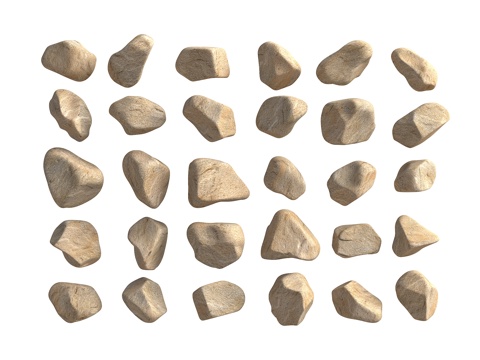 石头 溪流石 石头组合 现代岩石 中式石头 景观置石 景观石su模型