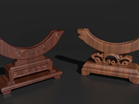  架子木桌支架底座木雕摆件生活用品雕塑雕刻3d模型 