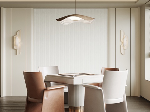  现代棋牌室 麻将桌 棋牌桌3d模型 