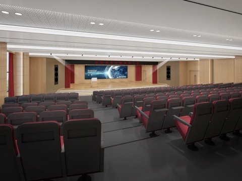  报告厅3d模型 