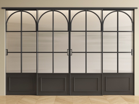 法式玻璃门 玻璃推拉门 阳台门 厨卫门su模型