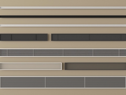 现代空调出风口 中央空调出风口 极窄出风口su模型