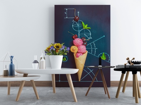  北欧现代茶几组合3d模型 