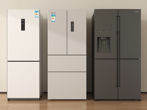  现代双门冰箱 四门冰箱3d模型 