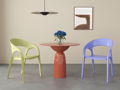 现代洽谈桌椅 休闲桌椅su模型