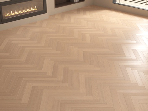 现代奶油风木地板 木纹地板 人字拼su模型