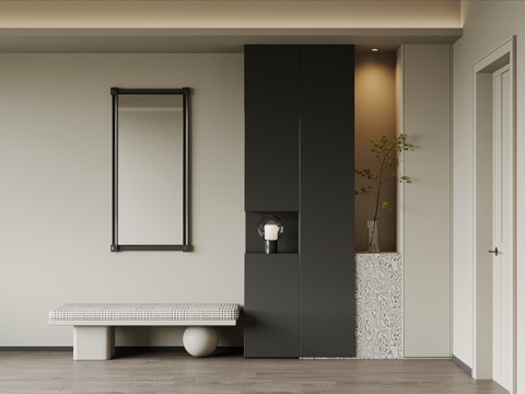 现代玄关柜 入户装饰柜su模型