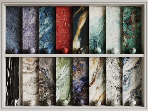 现代轻奢石材 彩色纹路大理石 岩石 奢石 宝格丽su模型