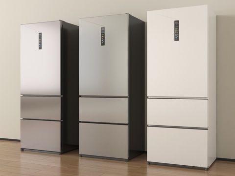 现代冰箱 三门冰箱su模型