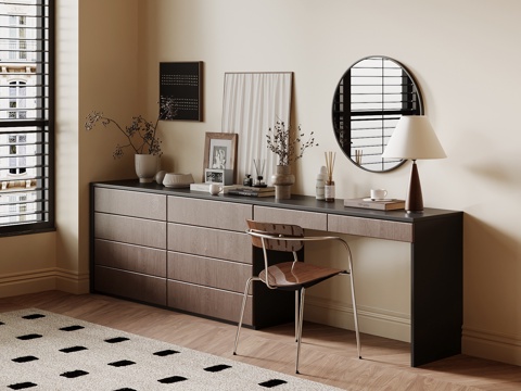 法式中古风梳妆台su模型