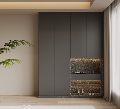 现代简约鞋柜 入户鞋柜su模型