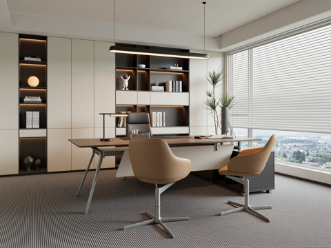 现代经理办公室su模型