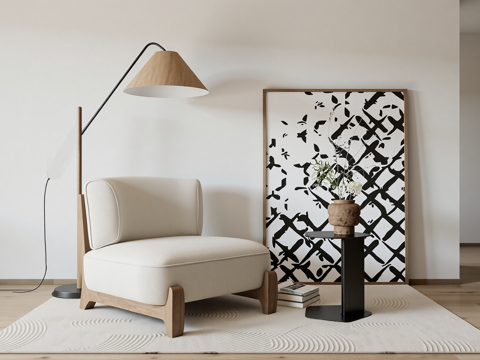 休闲单人沙发组合su模型