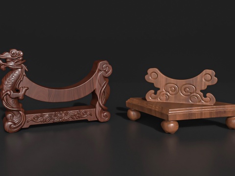  架子木桌支架底座木雕摆件生活用品雕塑雕刻3d模型 