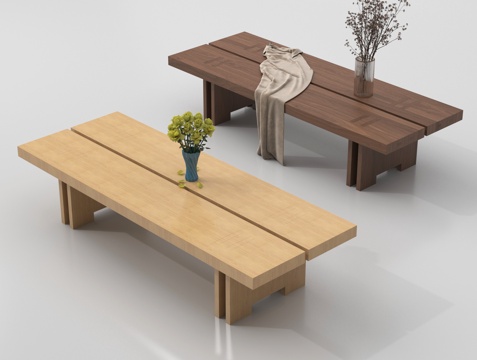 新中式椅子 长凳 木凳su模型