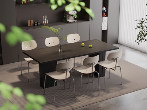 现代简约餐桌椅su模型