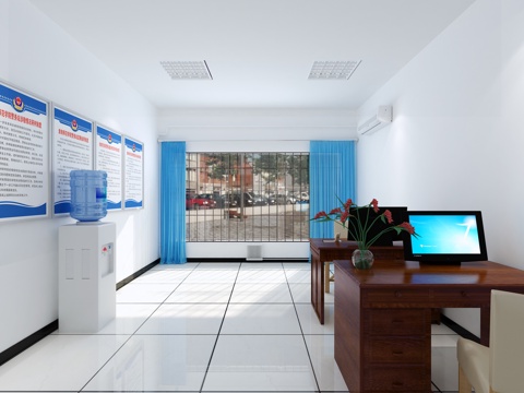 现代警察办公区3d模型