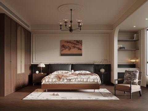 法式中古风卧室su模型