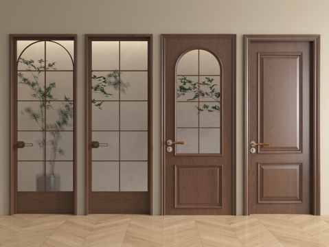 中古单开门 玻璃单开门 房门 卧室门 厨卫门su模型