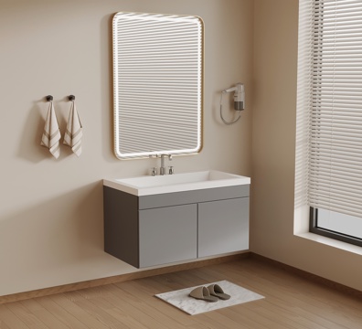 现代简约浴室柜 洗手台su模型